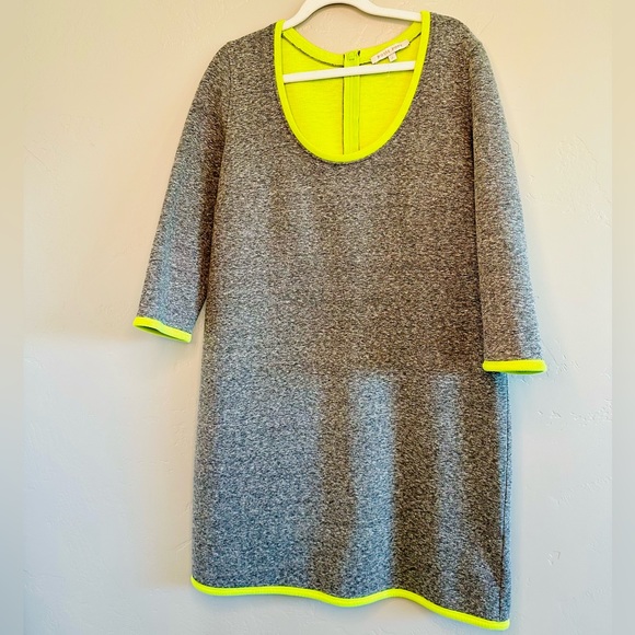 Rosie Pope Maternity Grey Neon Trimmed Elbow Sleeve Dress Knit SZ LARGE NEW! - Picture 2 of 16